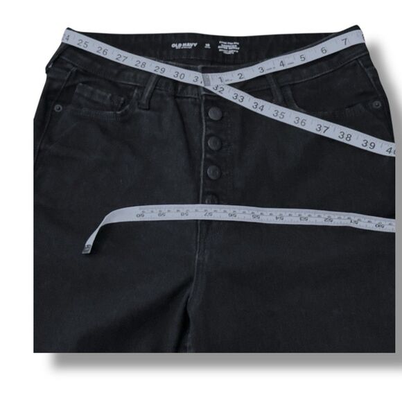 Old Navy Extra High Rise Rockstar Super Skinny Black Denim Jeans Women’s Sz 10T - Picture 9 of 13